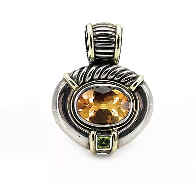 David Yurman Sterling Silver Citrine & Peridot Cable Pendant • $475