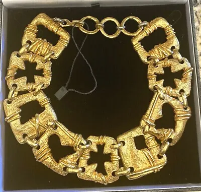 Authentic Vintage 1994 Christian Lacroix Gold Plated Collar Necklace • $2299