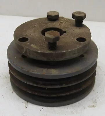 3 5/8  Diameter Triple Cast Iron Pulley- 7/8  Bushed Keyed Bore For 5/16  Belts • $20.99