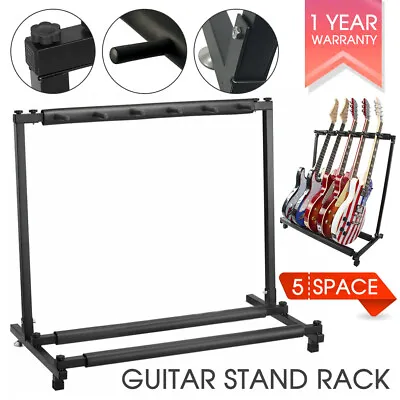 $32.49 • Buy Stylish Guitar Stand Tidy Storage Rack Fits 5 Guitars Metal Padded Foam