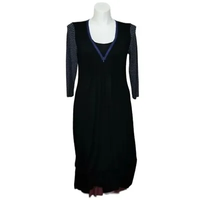 LanVie Size 12 Steampunk Cosplay Gothic Punk Edgy Black Long Sleeve Dress • $45.99