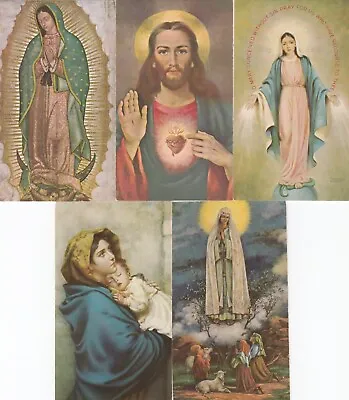 $6 • Buy Lot Of 5 Vintage Catholic Holy Prayer Cards From Funeral - 1980