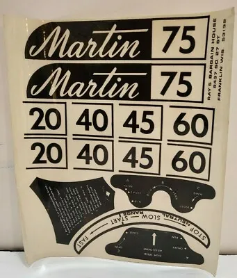 Martin Outboard Motor Marine Engine Decals Boat Vintage 75 60 45 40 20 HP • $12.99