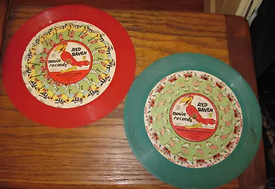 1950s VINTAGE RED RAVEN MOVIE RECORDS Lot OF 2 CHILDRENS VINYL 78 RPM • $7.99