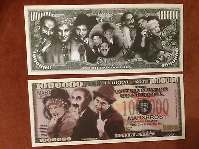 Set Of Two Marx Brothers Million Dollar Doublesided Novelty Banknotes. • £1.95