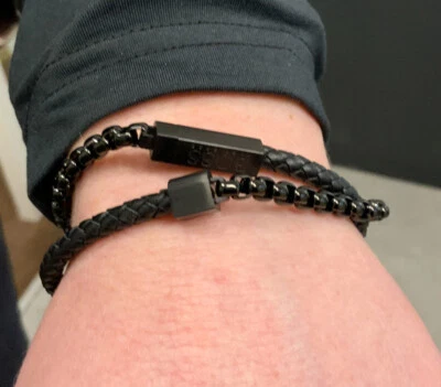 £48 • Buy Hugo Boss Leather And Link Bracelet