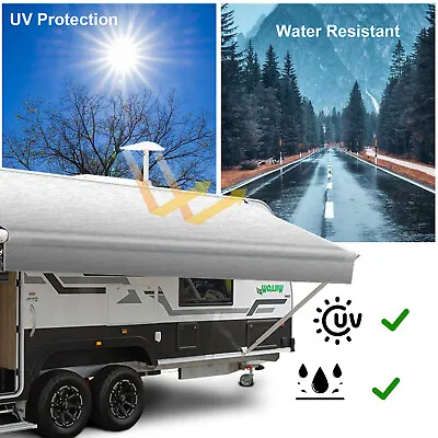 For Camper Weatherproof Vinyl RV Awning Fabric Replacement 14-16'  Canopy • $68.99