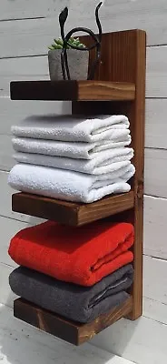 Chunky Rustic Farmhouse Solid Pine Wood Towel Ladder/Shelf Unit Storage Display • £59