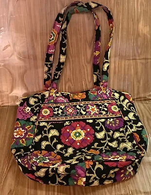 Retired Vera Bradley Suzani Shoulder Bag Tote Purple Orange Black Floral • $15