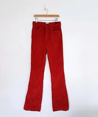 £14.99 • Buy BDG Urban Outfitters Velvet Mole Skin 70's Flared Jeans Red Rust Waist 27  UK 8