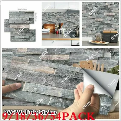 £2.99 • Buy Self Adhesive Brick Tile 3D Sticker Kitchen Bathroom Wall Stickers Modern Decor