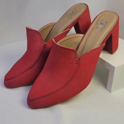 £28.96 • Buy JC LEATHER Heels MAGENTA CHUNKY PUMPS SLIP-ON SHOES WOMENS SIZE 10