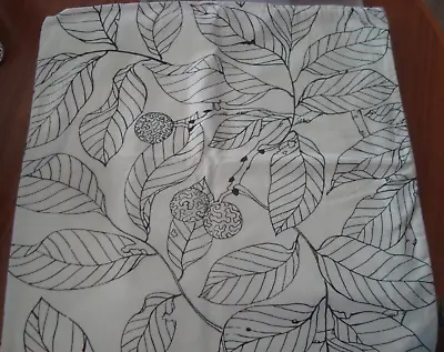IKEA STOCKHOLM BLAD Cushion Cover Black Leaf Pattern On Off-White 22x22  NEW NOS • £35.19