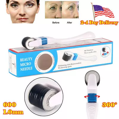 Titanium Derma Roller Mirco Needle 600 1.0mm Face Microneedling Skin Care Kit • $5.99