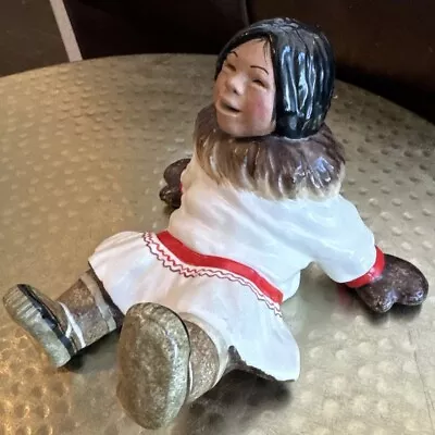 Vintage C Alan Johnson Alaskan Native Sitting Playing Figurine -  Naomi  1984 • $38.50