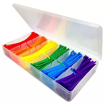4 Inches 600 Pieces Multi-Purpose Assorted Colored Cable Zip Ties 18lb Strength • $20.76