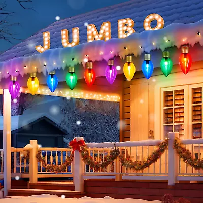 2 Pack Outdoor Christmas Decorations - Jumbo Xmas String Lights Or Pathway Marke • $79.99