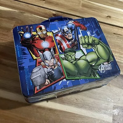 Avengers Assemble Marvel Metal Small Collectible Tin Lunchbox Iron Man Thor... • $14.90