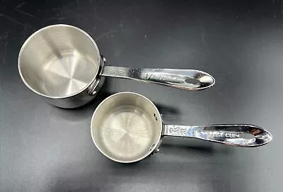 2 All-Clad Stainless Steel Measuring Cups Chef Kitchen Heavy Duty • $18