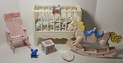 Barbie Heart Families Rock-n-Play Musical Nursery Set Vintage 1987 Mattel Read • $42
