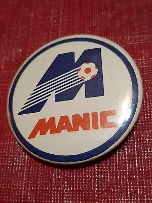 Montreal Manic Soccer Club  Pin Back Button 1980 Ish  NASL  Red Logo • $7.28