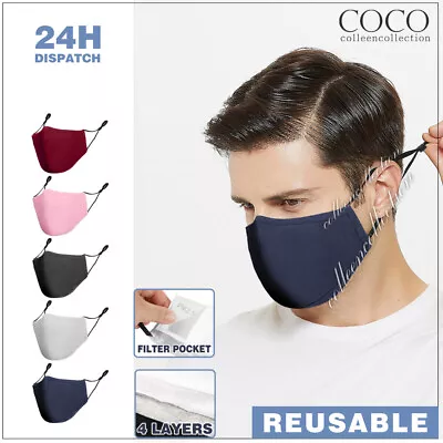 4 Layers Washable Reusable Face Mouth Mask Unisex Anti Pollution PM2.5 Filter • $5.85