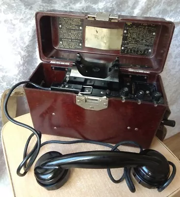 RARE Vintage TAI-43 Military Field PHONE Telephone Bakelite Soviet 1968 USSR Box • $159