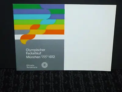 Vtg 1972 Munich Olympics Torch Relay Official  Special  Card Postcard 6  X 4.25  • $18