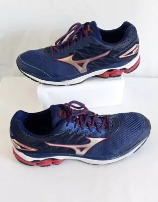 Mizuno Wave Rider 20 Running Shoes Mens Size 13 Blue Red Silver • $54.95