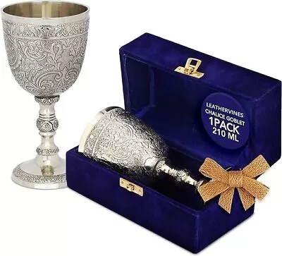 Vintage Brass Chalice Goblet Royal King Arthur Renaissance Medieval Wine Cup • $33.56