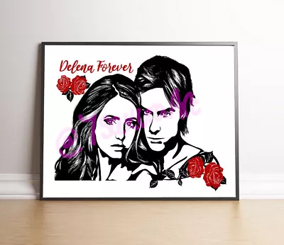 Vampire Diaries Print A4 Art Print Poster Delena Damon Ian Somerhalder TVD • £9.99