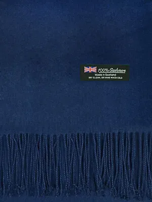 $11.99 • Buy Oversized Blanket 100% Cashmere Scarf Shawl Wrap Solid Scotland Wool Navy