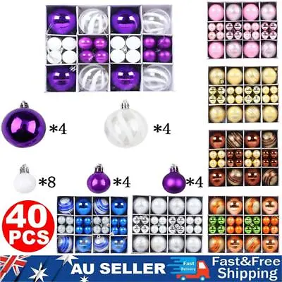 40Pcs/Pack Christmas Tree Xmas Balls Decorations Baubles Party Wedding Ornaments • $17.09