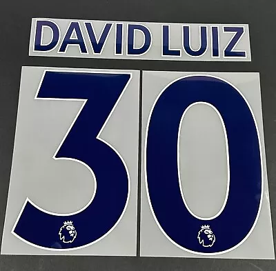 2017 2019 Official Sporting Id Chelsea David Luiz 30 Navy Player Size Name Set • £14