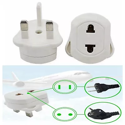 £3.23 • Buy UK 2-Pin To 3-Pin EU European Euro Shaver Adapter Plug Socket Converter Travel