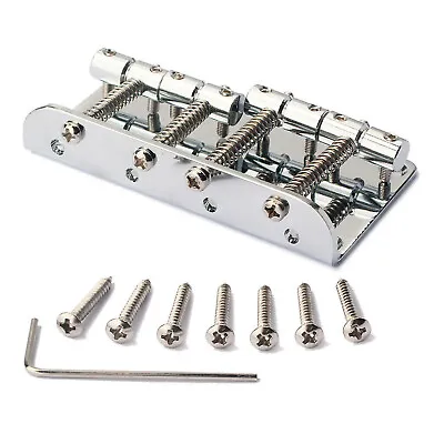 1 Set New Bridge For Fender Precision Jazz Bass Guitar Part Chrome 201B-4 Badass • $14.09