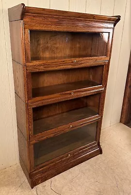 Antique Oak 4 Section Stacking Bookcase • $1295