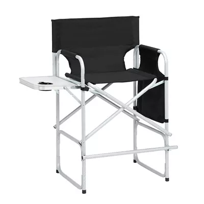 Makeup Folding Artist Chair Tall Director Chair Camping Chair With Side Table • $69.89