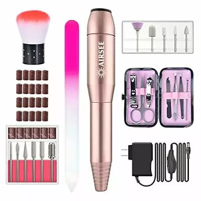 AIRSEE Portable Electric Nail Drill Professional Efile Kit For Acrylic Gel  • $13.92