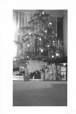 CHRISTMAS TREE Vintage FOUND PHOTO Black And White Snapshot ORIGINAL 27 47 H • $14.99