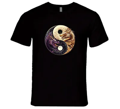 Dragons Yin Yang Tai Chi Bagua Balance Symbol Taiji Rare Gift T Shirt • $25.49