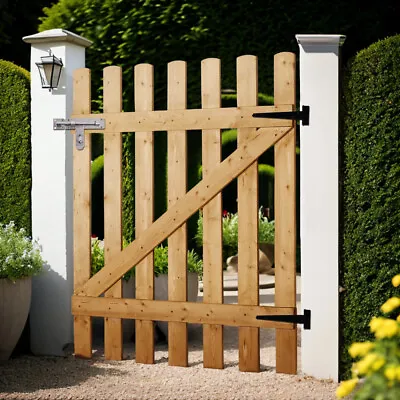 Wooden Garden Privacy Gate Pedestrian Fencing Gate Yard Porch With Fitting Latch • £78.99