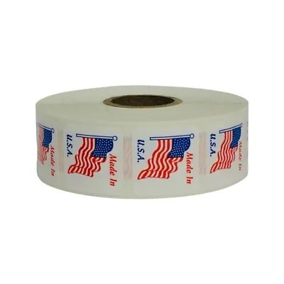 One Roll Of 1000 1  X 1  Made In The USA Red White & Blue Labels Stickers   • $11.98