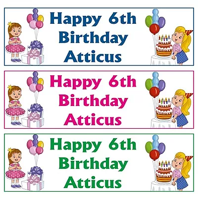 £4.29 • Buy X2 Personalised Birthday PARTY Decoration Girl Banner 1st 2nd 3rd 5th 6th 8th 10