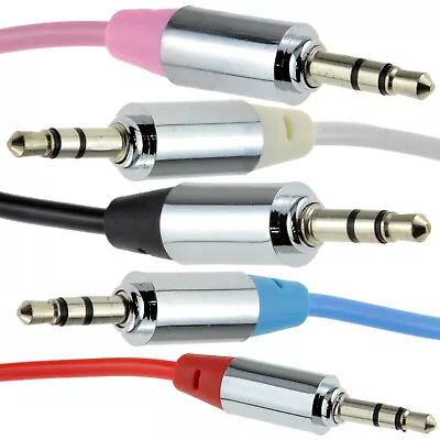 3.5mm Stereo Jack Male Audio Cable For Mobile Car AUX Headphone Lead 1m/2m • £1.88