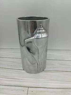 Mariposa Aluminum Conch Shell Vase/Utensil Caddy Signed 1994 Mexico Coastal • $99