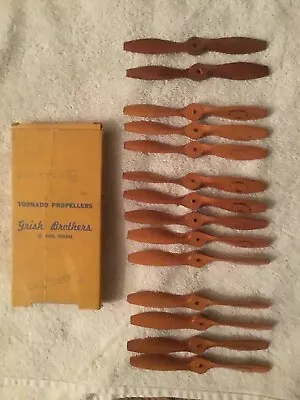 Vintage Tornado Model Airplane Wood Propellers (5” Diam) For 0.049 Engines • $25