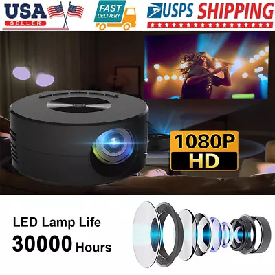 Portable Projector 1080P HD External Audio USB For Home Phone Video USB • $37.99