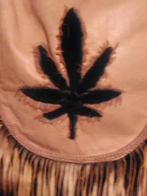 Cream Purse Deerskin Handbag With Stitched Cannabis Leaf 420 Bag Handmade OoaK • $85
