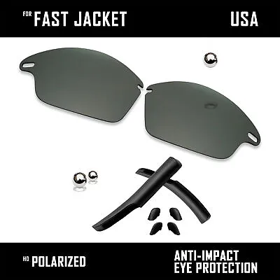 Anti Scratch Polarized Replacement Lens&Rubber Kit For-Oakley Fast Jacket OO9097 • $23.74